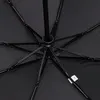 Зонт складной Fiber, черный с логотипом