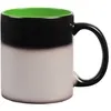 Кружка-хамелеон On Display, матовая, черная с зеленым с логотипом