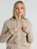 Толстовка с капюшоном унисекс Hoodie, бежевая с логотипом