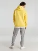 Толстовка с капюшоном унисекс King, желтая с логотипом