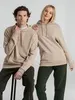 Толстовка с капюшоном унисекс Hoodie, бежевая с логотипом