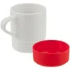 Кружка с силиконовой подставкой Protege, красная с логотипом