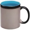 Кружка-хамелеон On Display, матовая, черная с голубым с логотипом