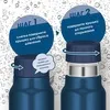 Термос FJK 1000 с системой сброса давления, синий с логотипом