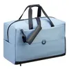 Сумка дорожная Turenne M, серо-голубая с логотипом