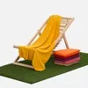 Флисовый плед Warm&Peace XL, желтый с логотипом