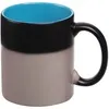 Кружка-хамелеон On Display, матовая, черная с голубым с логотипом