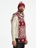 Шарф Wintertude L, красный с белым с логотипом