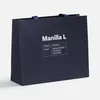 Пакет бумажный Manilla L, синий с логотипом