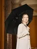 Зонт складной City Guardian, электрический, черный с логотипом