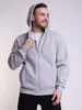 Худи на молнии Premium Heavy, серый меланж с логотипом
