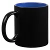 Кружка-хамелеон On Display, матовая, черная со светло-синим с логотипом