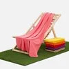 Флисовый плед Warm&Peace XL, розовый (коралловый) с логотипом