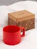 Чашка Jumbo в коробке матовая, красная с логотипом