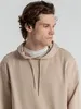 Толстовка с капюшоном унисекс Hoodie, бежевая с логотипом