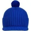Вязаная шапка с козырьком Peaky, синяя (василек) с логотипом
