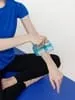 Роликовый ручной массажер Bodyrolla, синий с логотипом