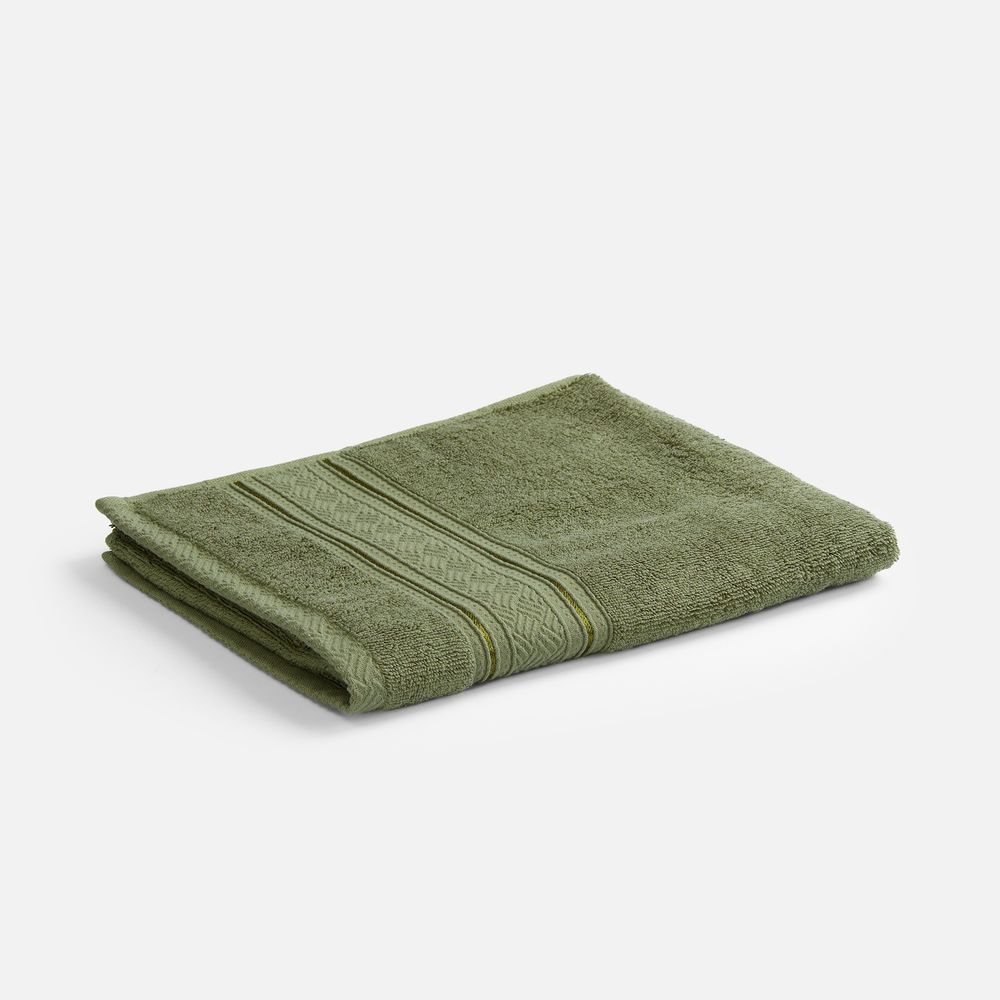 Полотенце махровое Terrychic, среднее, зеленое с логотипом