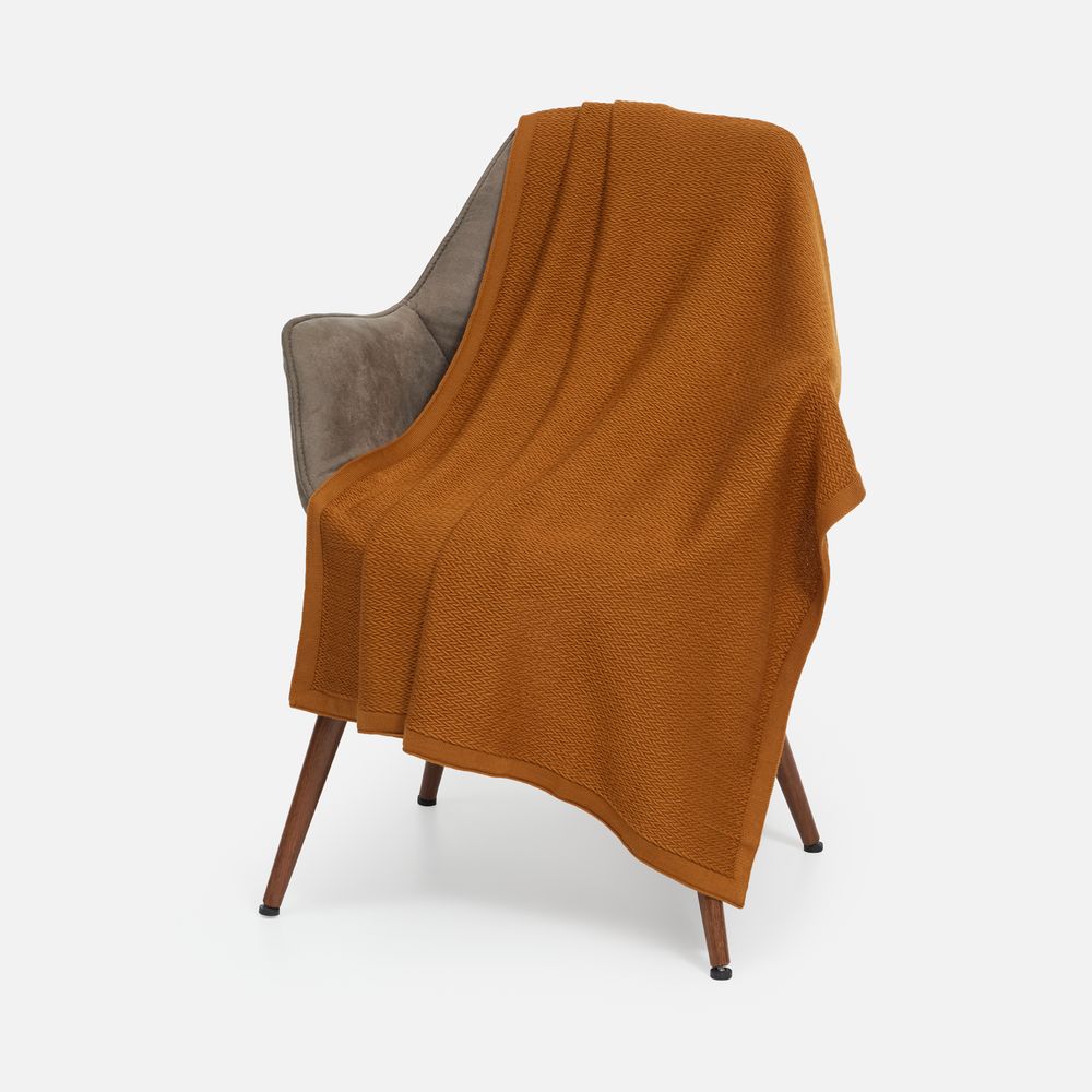 Плед Ornato, оранжевый (светлое золото) с логотипом