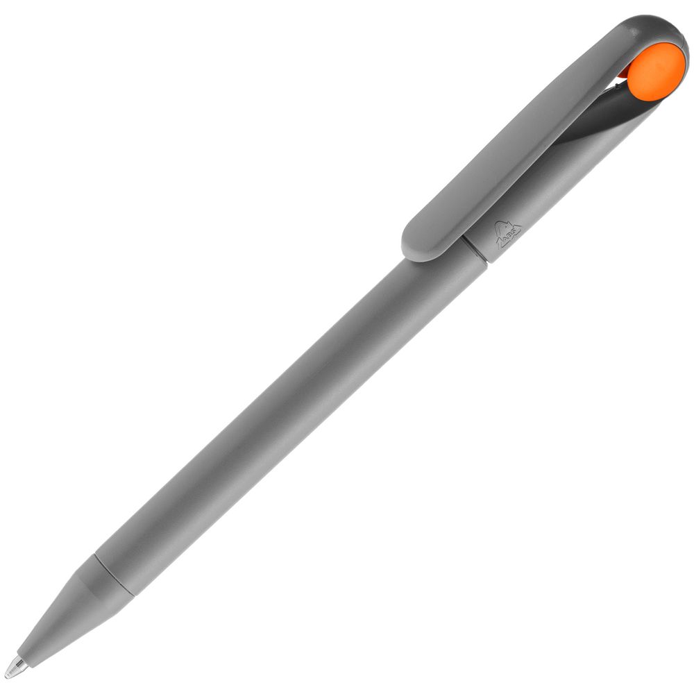 Ручка шариковая Prodir DS1 TMM Dot, серая с оранжевым с логотипом
