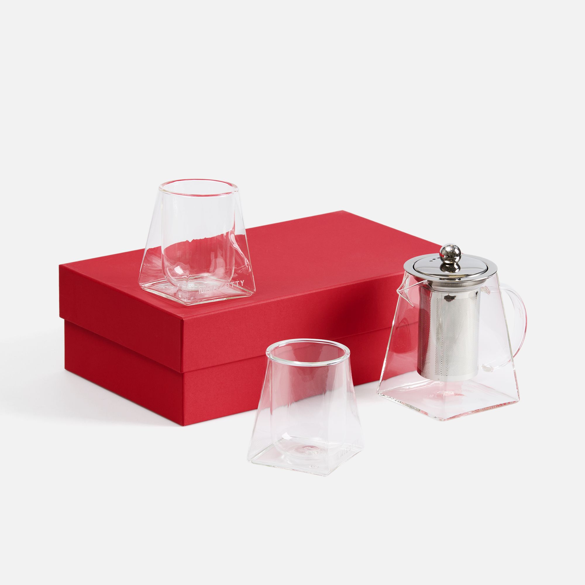 Чайный набор Quadroni в красной коробке с логотипом