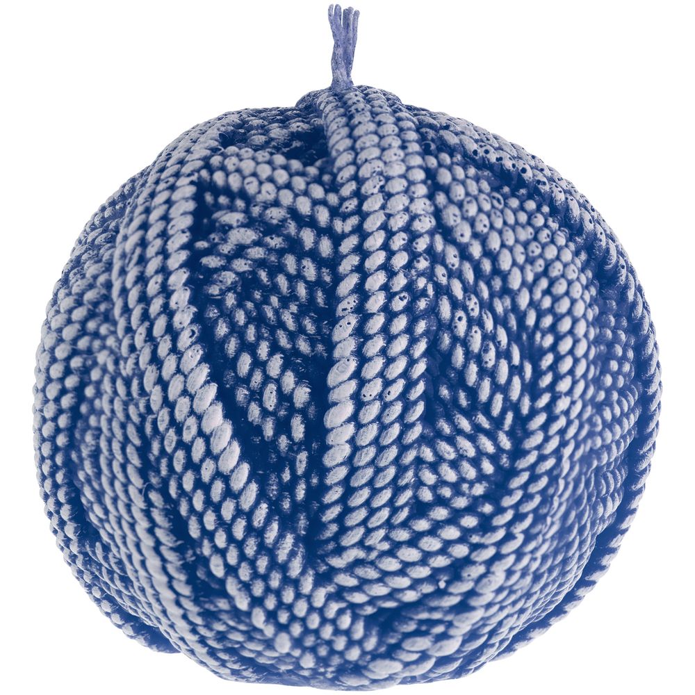 Свеча Kniteam, клубок, синий с логотипом