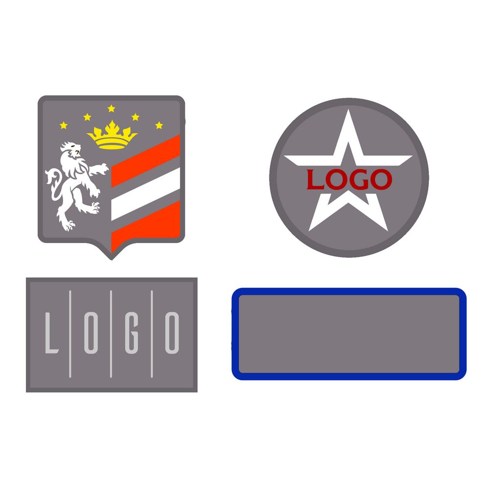 Шеврон из габардина Gabo M, серый с логотипом