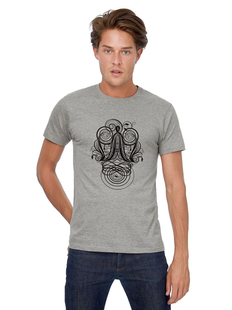 Футболка мужская «Антиква А», серый меланж с логотипом