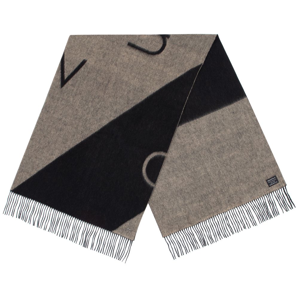 Палантин Charming, черный с бежевым с логотипом