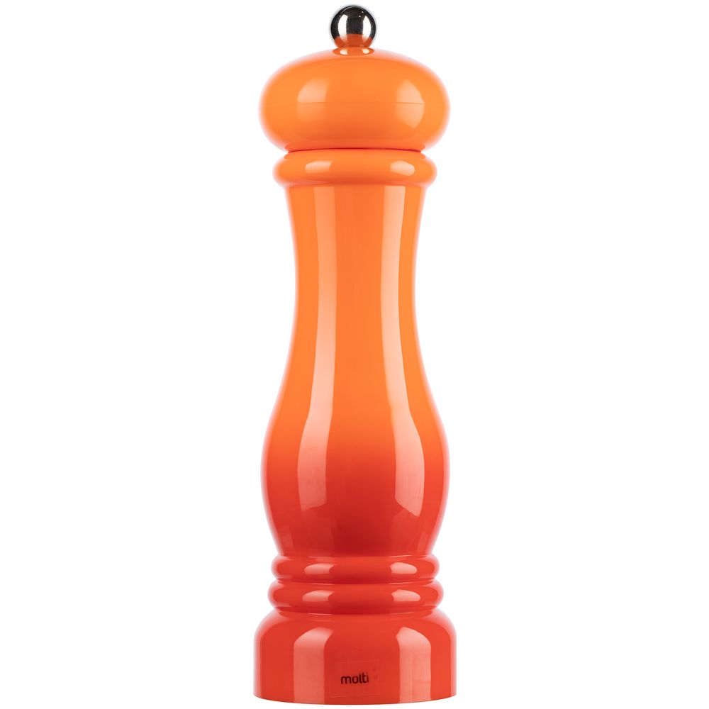 Механическая мельница для специй Gambit, оранжево-красная с логотипом
