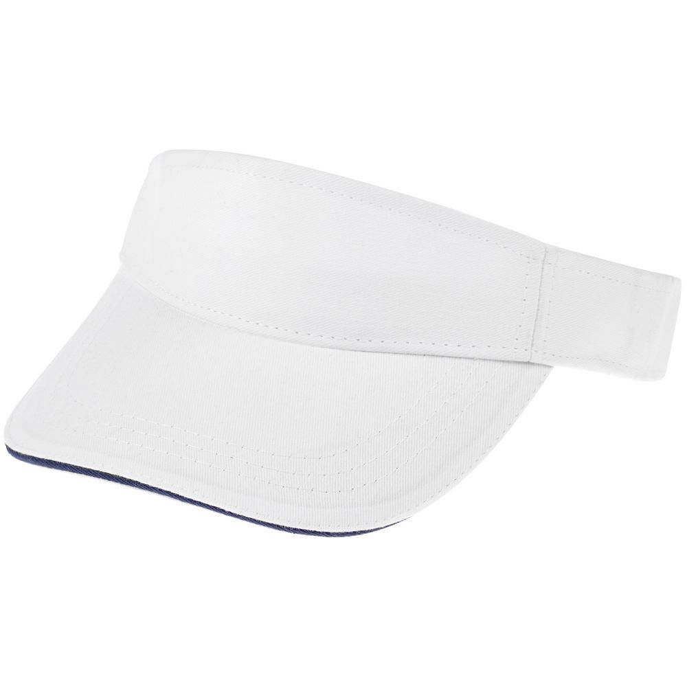 Козырек Active, белый с темно-синим кантом с логотипом