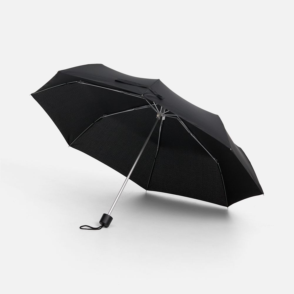 Зонт складной Light, черный с логотипом