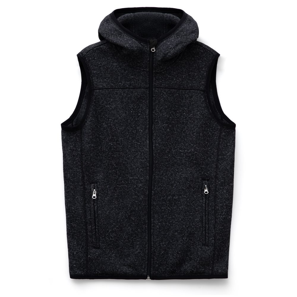 Жилет с капюшоном унисекс Gotland, черный с логотипом