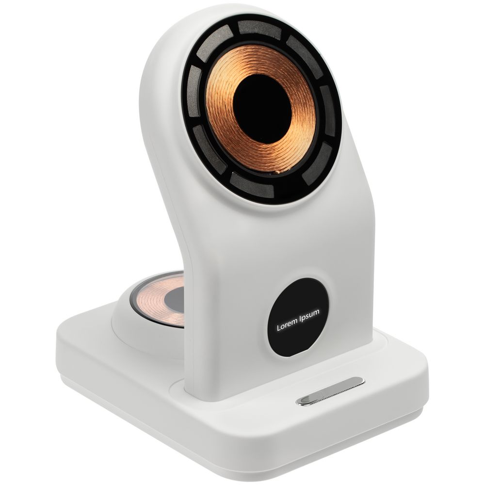 Зарядная станция с подсветкой Cooper Duo, белая с логотипом