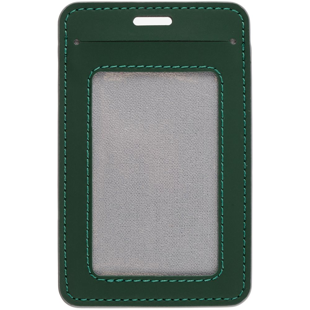 Чехол для пропуска Shall Simple, зеленый с логотипом