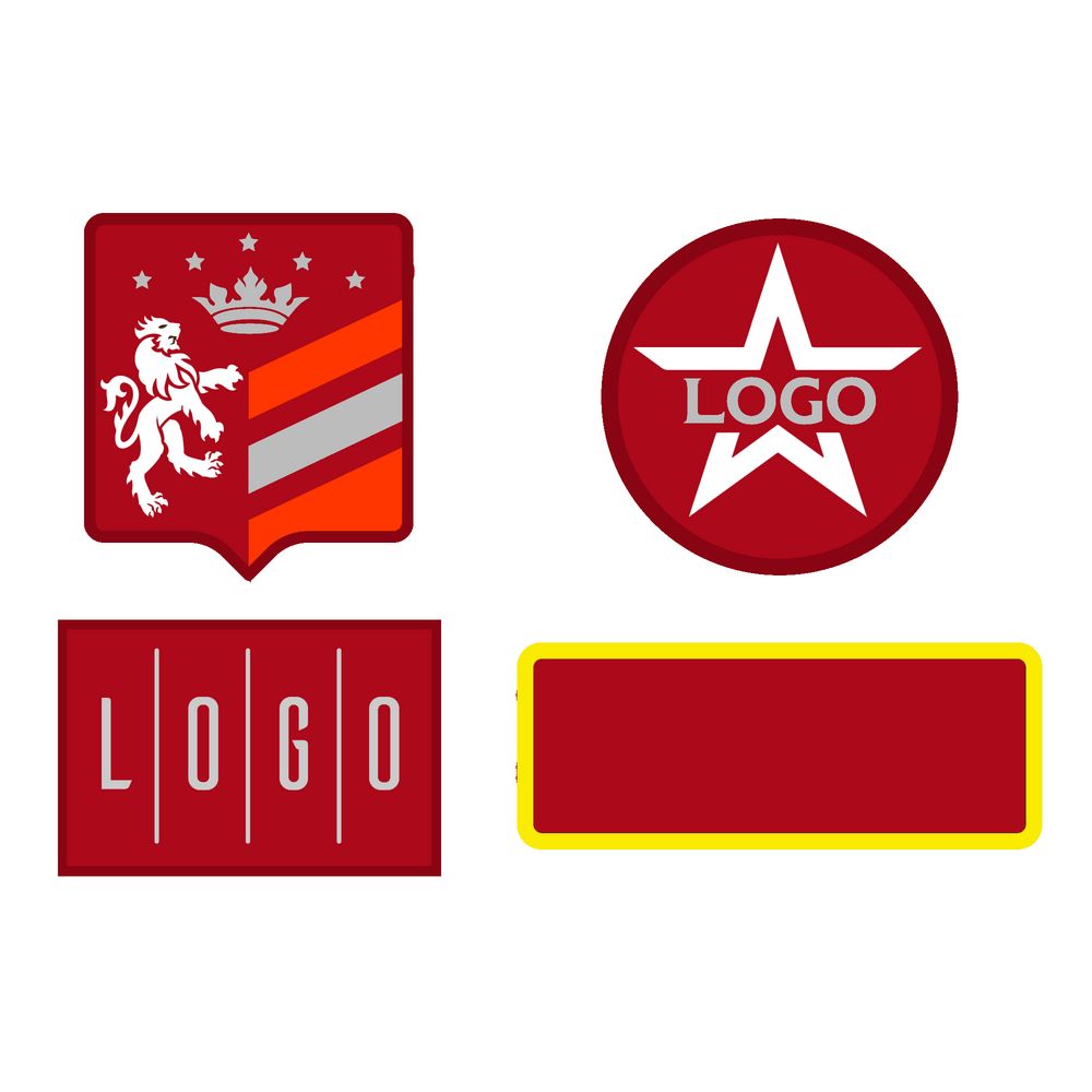 Шеврон из габардина Gabo M, красный с логотипом