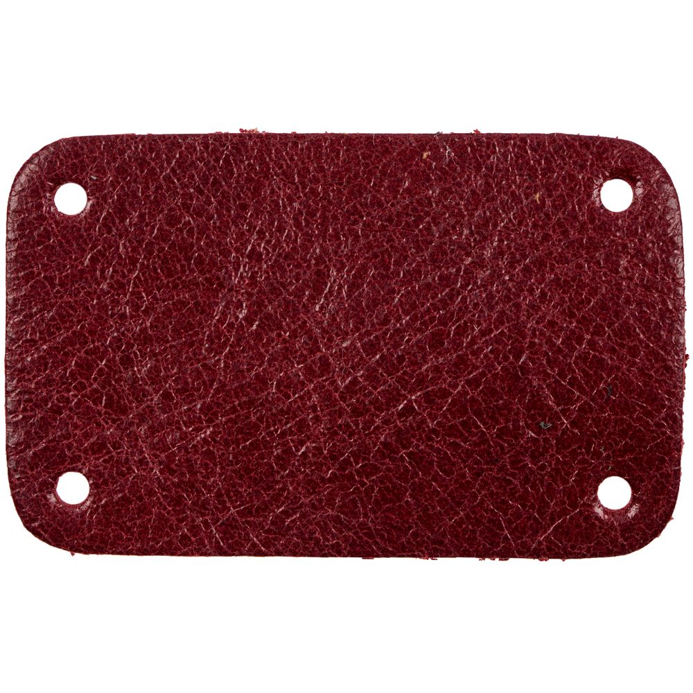 Лейбл кожаный Beta, S, красный с логотипом