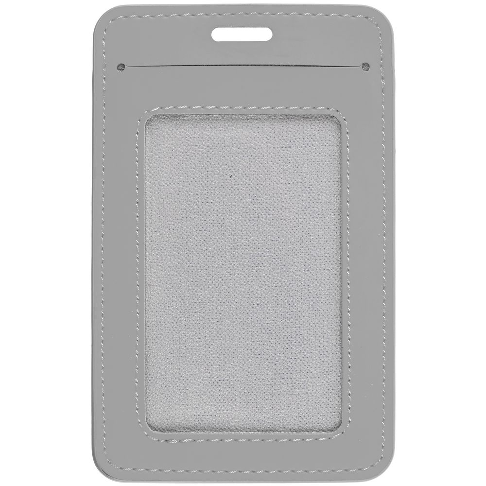 Чехол для пропуска Shall Simple, серый с логотипом