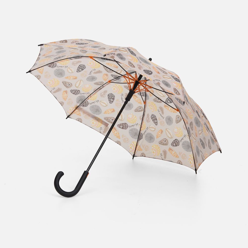 Зонт-трость Undercolor с полной запечаткой на заказ, с оранжевыми спицами с логотипом