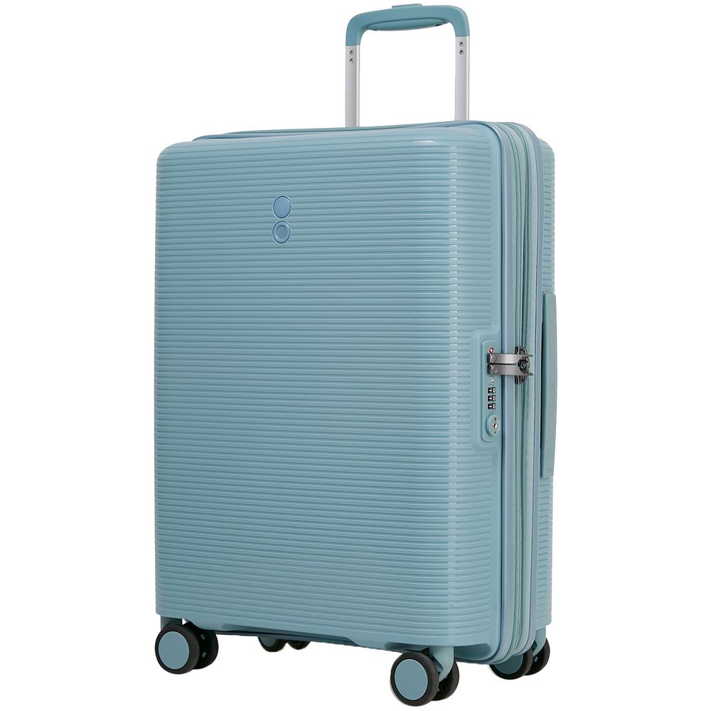 Чемодан Forza S, голубой с логотипом