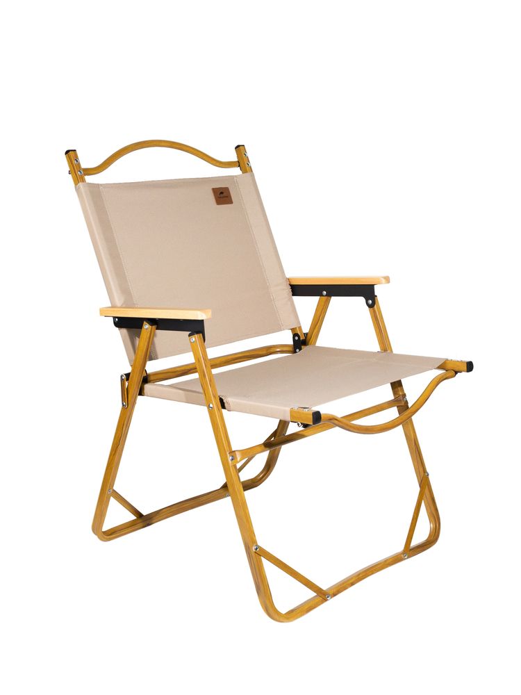 Стул MW02 складной, бежевый с логотипом