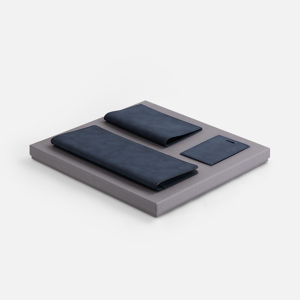 Набор Nubuk Trio, синий с логотипом