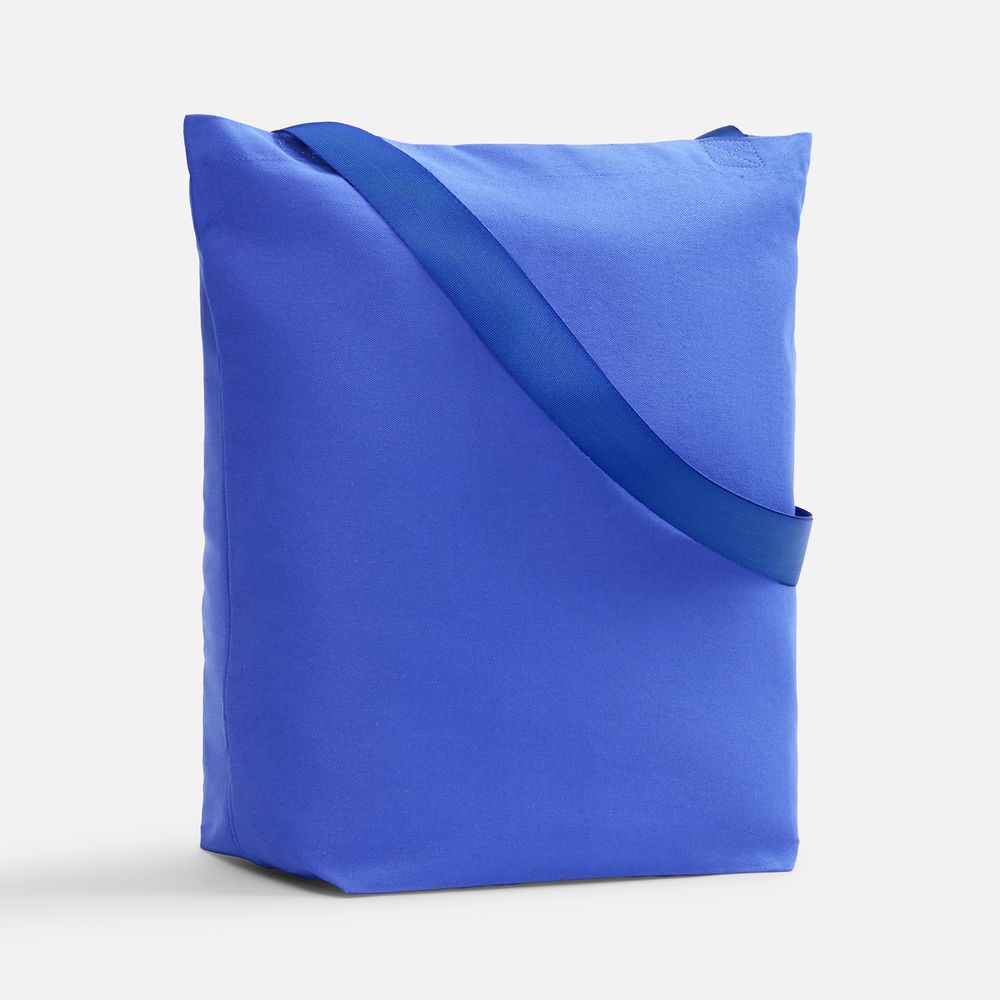 Шопер B5, синий с широкими синими ручками с логотипом