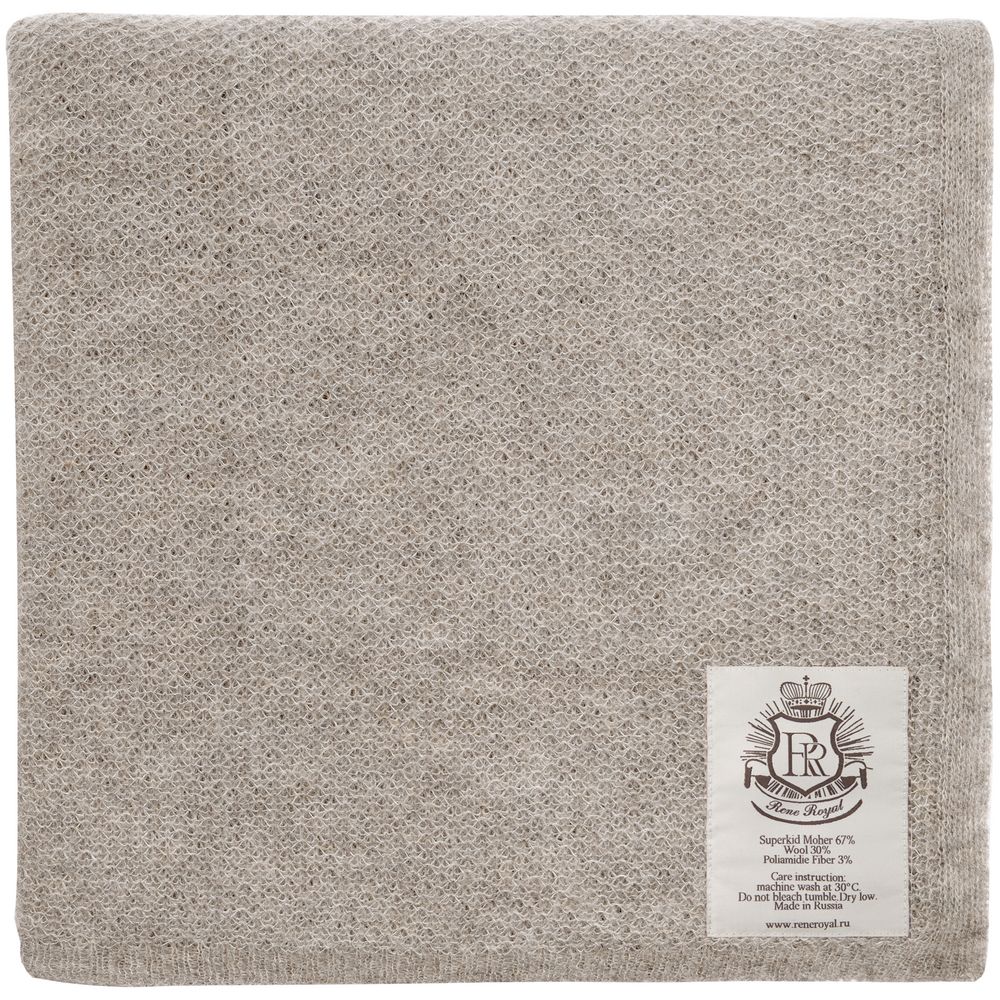 Плед Medley, бежево-серый с логотипом