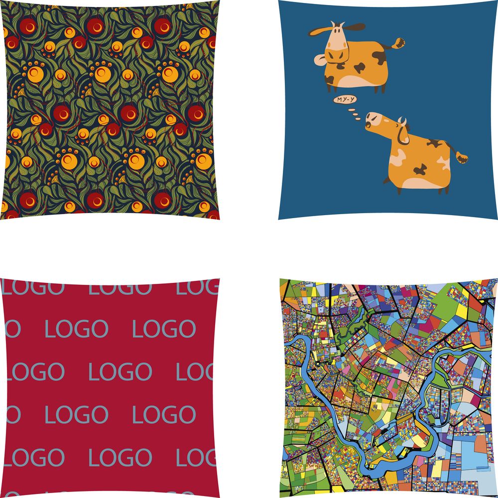 Подушка Pluche на заказ с логотипом