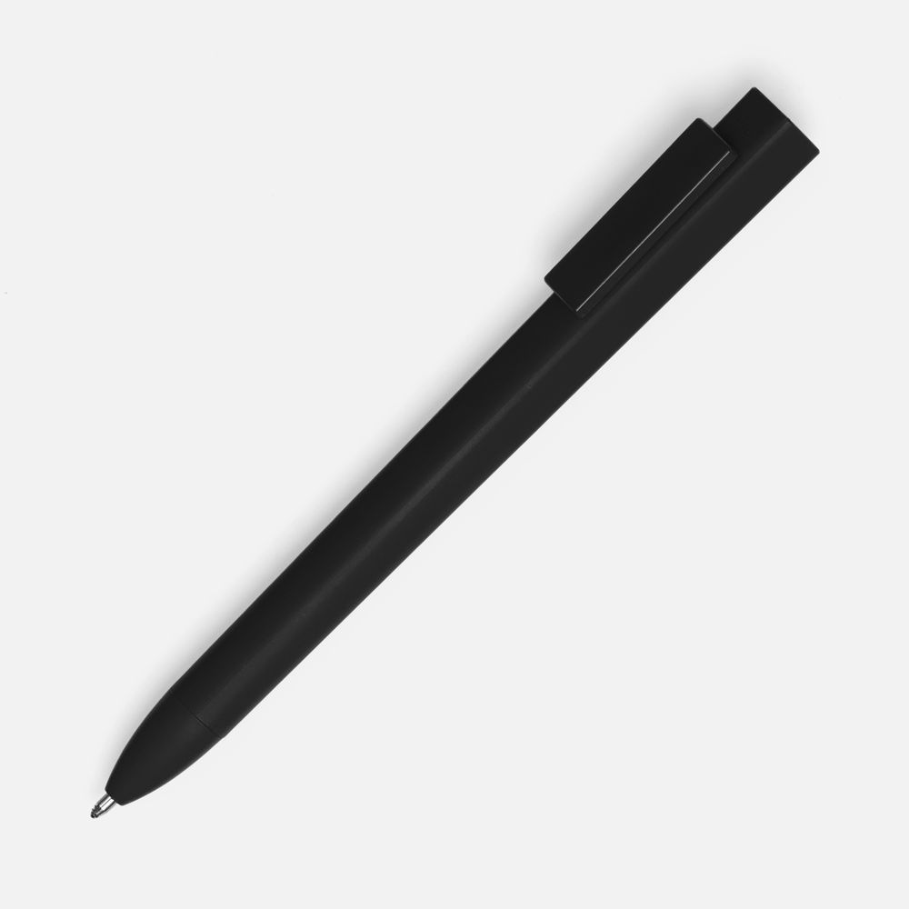Ручка шариковая Swiper SQ Soft Touch, черная с логотипом