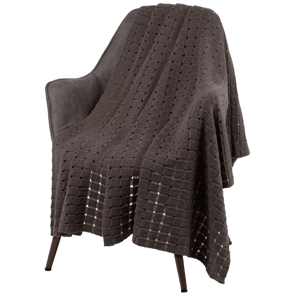 Плед Exquisito, коричневый с логотипом