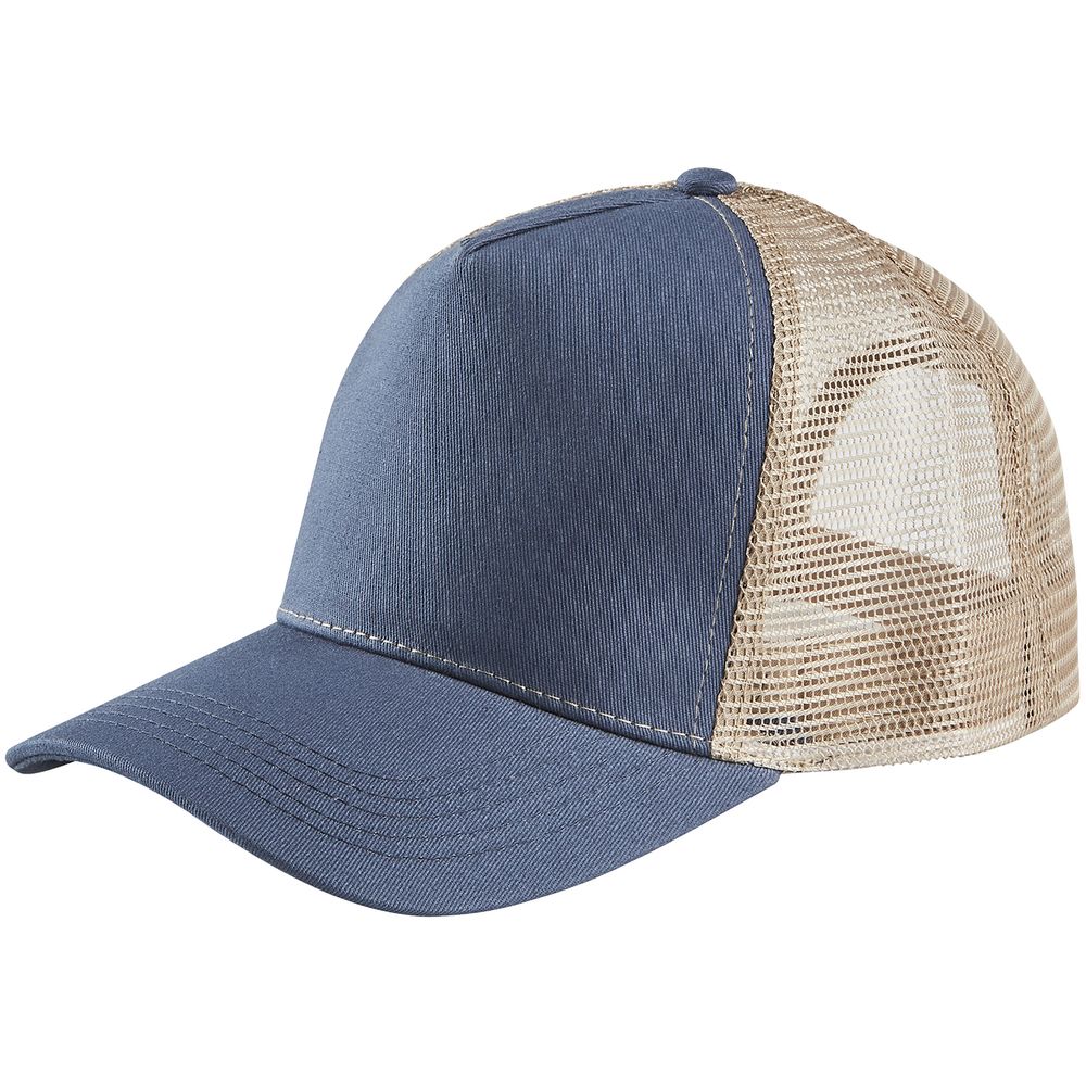 Бейсболка Blink, синяя (джинс) с бежевым с логотипом