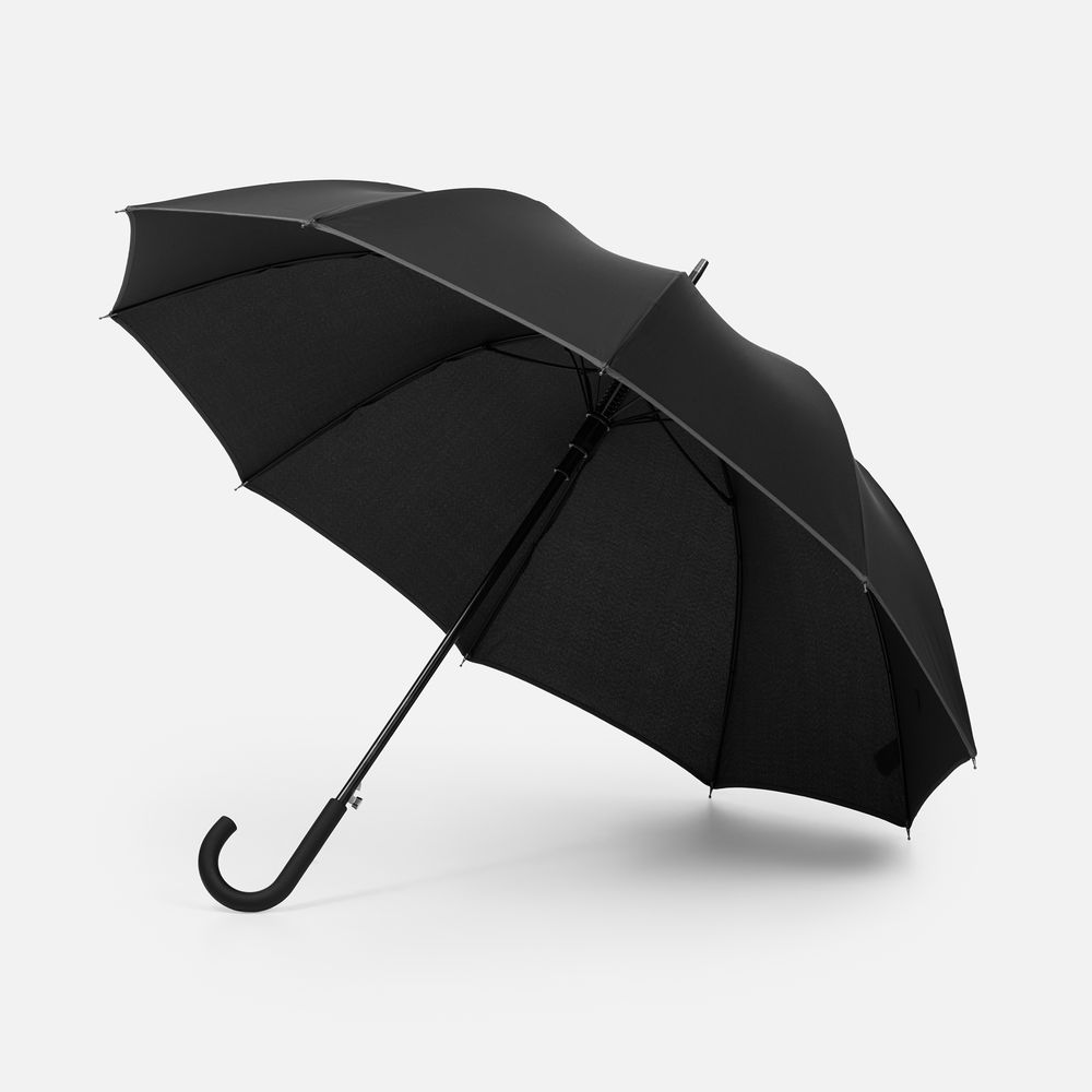 Зонт-трость Abrego, черный с логотипом