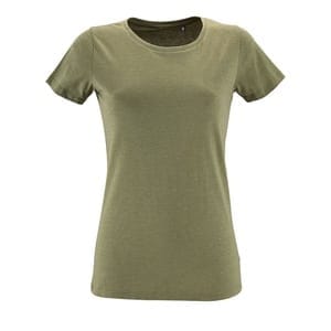 Футболка женская Regent Fit Women, меланж хаки с логотипом